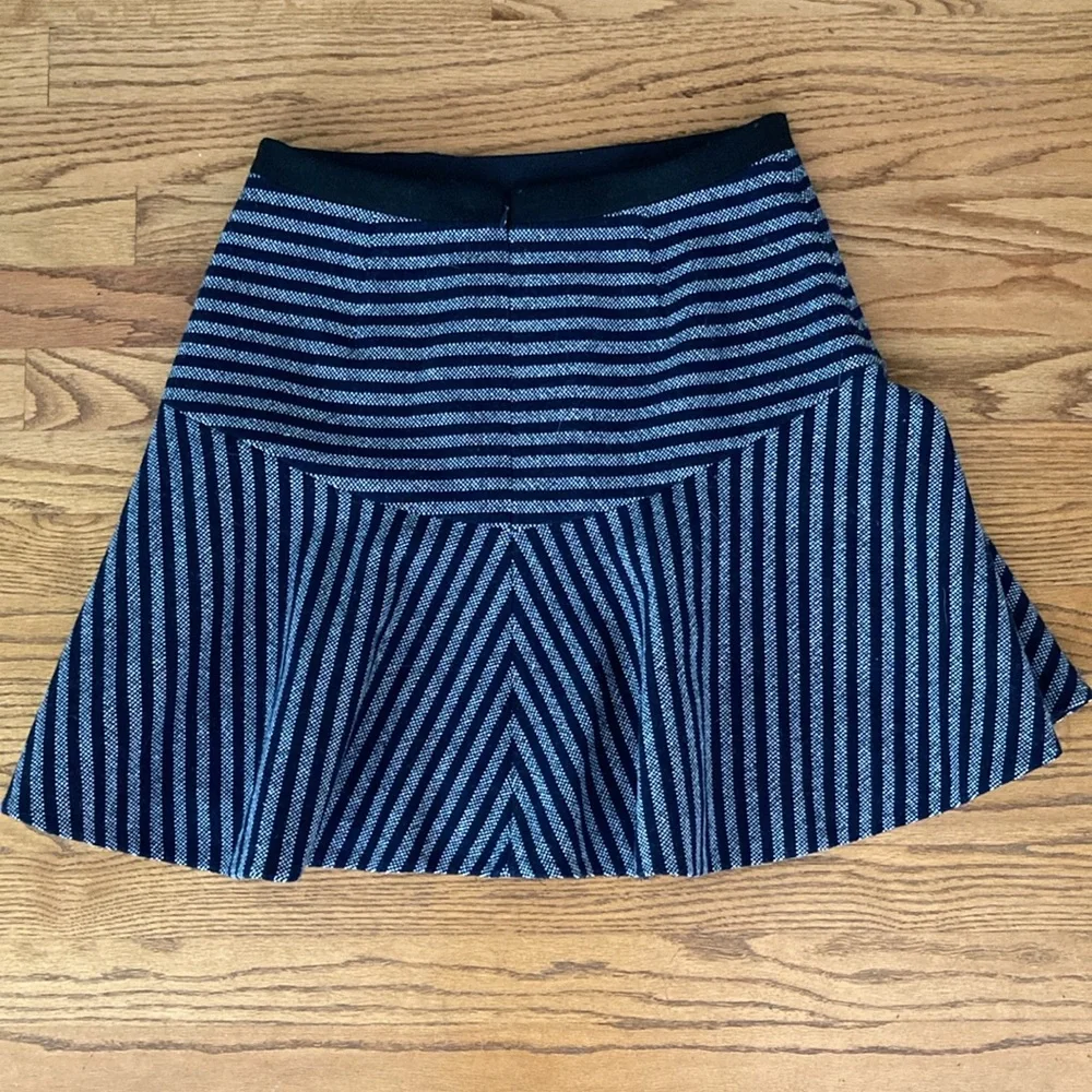 J Crew navy striped tweed mini skirt